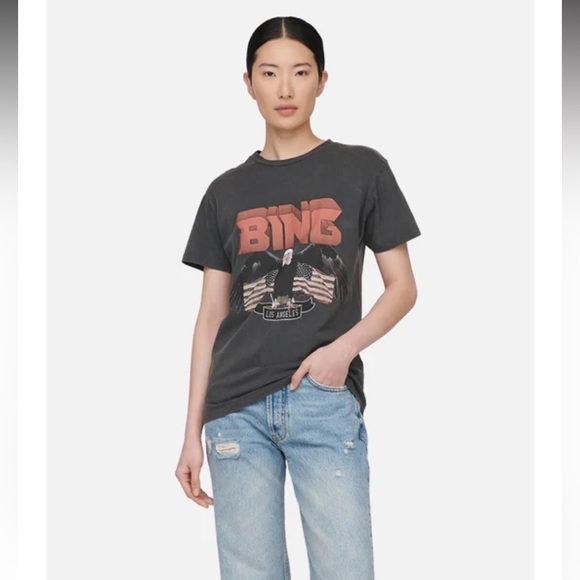 ANINE BING Vintage Bing Eagle Tee - Black - Size Small - Picture 2 of 5